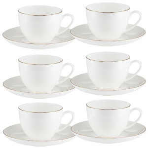 Komplet 6 filiżanek porcelanowych 260 ml BOSTON Gold