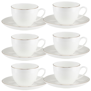 Komplet 6 filiżanek porcelanowych 260 ml BOSTON Gold