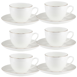 Komplet 6 filiżanek porcelanowych 260 ml BOSTON Gold
