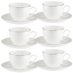 Komplet 6 filiżanek porcelanowych 260 ml BOSTON Gold