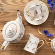 Serwis do kawy herbaty porcelanowy na 6 osób z dzbankiem LEDA IVORY 17
