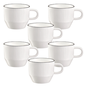 Zestaw kubków porcelanowych 420 ml 6 sztuk STELLA