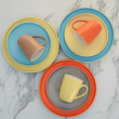 Serwis obiadowy Komplet talerzy na 6 osób BORNEO orange-grey 6