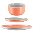 Serwis obiadowy Komplet talerzy na 6 osób BORNEO orange-grey 1