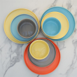 Serwis obiadowy Komplet talerzy na 6 osób BORNEO orange-grey 8