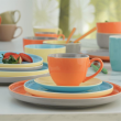 Serwis obiadowy Komplet talerzy na 6 osób BORNEO orange-grey 12