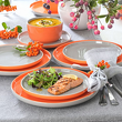 Komplet talerzy na 6 osób porcelanowy BORNEO orange-grey 4