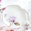 elegancki porcelanowy talerz do ciasta w kwiaty na prezent