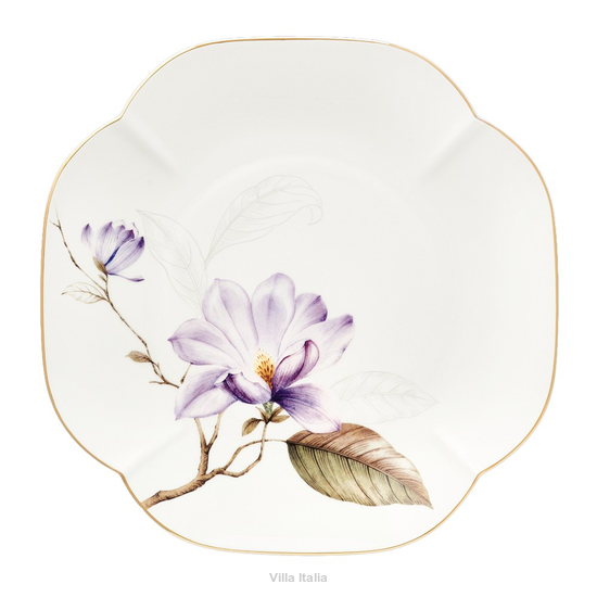 porcelanowy talerz do ciasta w kwiaty