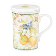 Kubek z zaparzaczem porcelanowy dekorowany 300 ml LEMON 5
