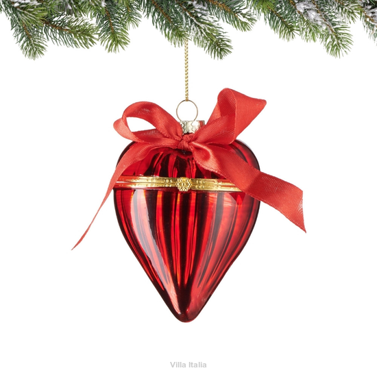 Bombka czerwona SERCE otwierane 8,5 cm