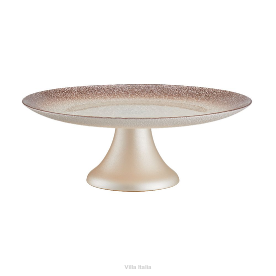 Patera do ciasta szklana beżowa