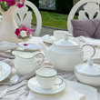 Serwis obiadowo kawowy porcelanowy na 12 osób z wazą FLORIAN 8