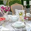 Serwis obiadowo kawowy porcelanowy na 12 osób z wazą FLORIAN 7