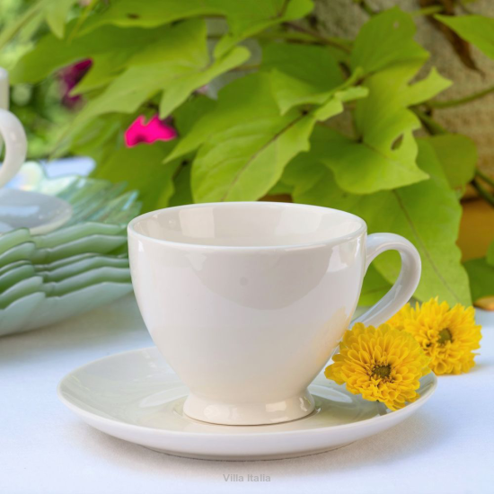 Filiżanka porcelanowa - new bone china z żółtymi kwiatami