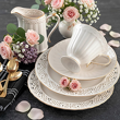 Komplet talerzyków deserowych 19 cm 6 sztuk CLARA Gold Ivory 5