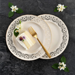 Komplet talerzyków deserowych 19 cm 6 sztuk CLARA Gold Ivory 1