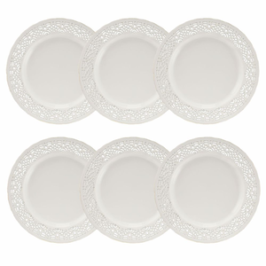 Komplet talerzyków deserowych 19 cm 6 sztuk CLARA Gold Ivory