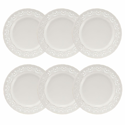 Komplet talerzyków deserowych 19 cm 6 sztuk CLARA Gold Ivory