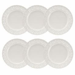 Komplet talerzyków deserowych 19 cm 6 sztuk CLARA Gold Ivory
