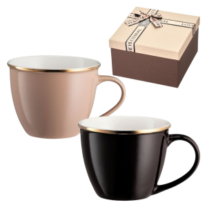 Komplet 2 kubków porcelanowych 550 ml CYNAMON & CHOCO w pudełku prezentowym