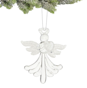 Ozdoba choinkowa ANIOŁEK Zawieszka szklana 7 cm