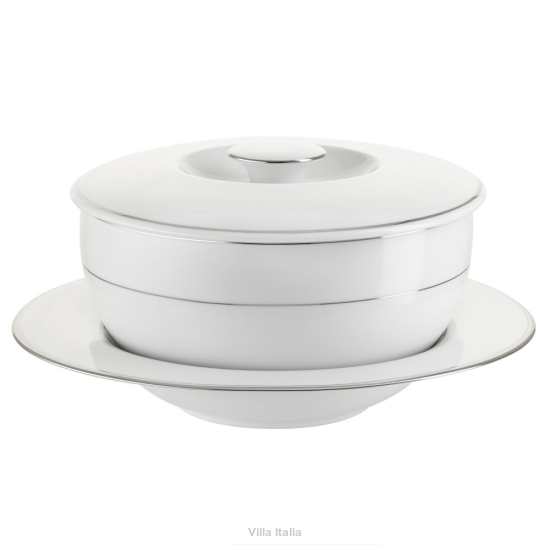 Waza porcelanowa 4 litry Salaterka z przykrywką i podstawą INFINITY