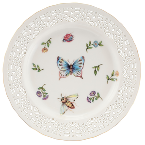 Talerzyk deserowy porcelanowy ażurowy 19 cm LEDA IVORY