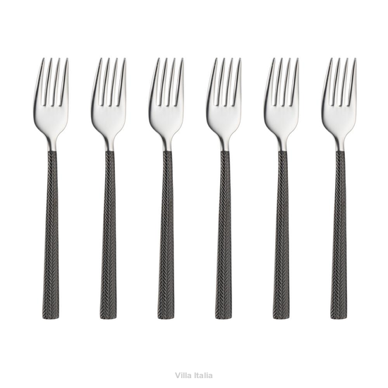 Komplet widelczyków do ciasta czarnych 6 sztuk