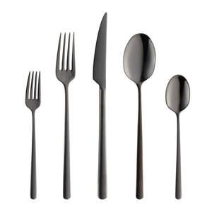Zestaw sztućców czarnych na 6 osób 30 elementów MARIZA BLACK