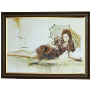 Obraz na płótnie Kobieta z parasolką 70 x 50 cm