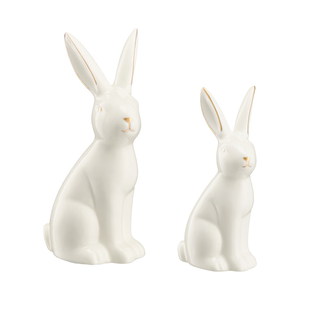 Zajączki wielkanocne porcelanowe 2 sztuki MARCEL i MARCELINA