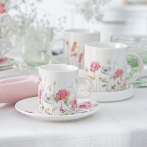 Zestaw kawowy na 12 osób porcelanowy GARDENO