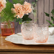 Szklanka różowa z tłoczonym wzorem 300 ml CHERRY 2