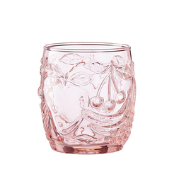 Szklanka różowa z tłoczonym wzorem 300 ml CHERRY