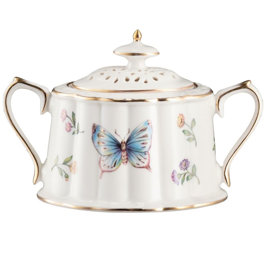 Cukiernica porcelanowa ażurowa dekorowana LEDA IVORY