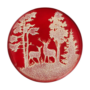Talerz do ciasta szklany 31,5 cm FORESTA RED