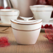 Serwis obiadowo kawowy porcelanowy na 12 osób z wazą ARIANA 19