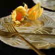 Talerzyk deserowy szklany 21 cm AMAZON Gold 3