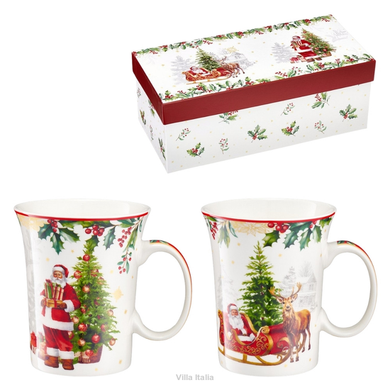 Kubki świąteczne zestaw 2 sztuki porcelanowe FROZEN NOEL