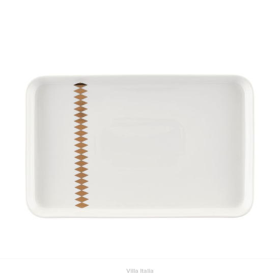 Talerz prostokątny ze złotym wzorem