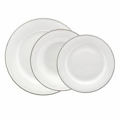 Serwis obiadowy porcelanowy Komplet talerzy na 6 osób FLORIAN 