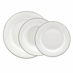 Serwis obiadowy porcelanowy Komplet talerzy na 6 osób FLORIAN 