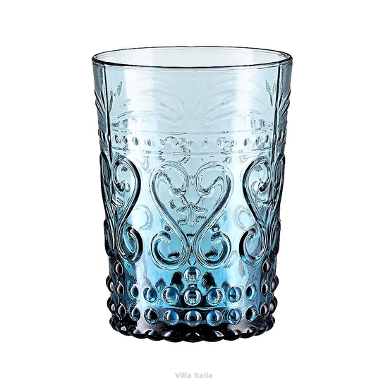 Szklanka granatowa 250 ml z wytłaczanym wzorem