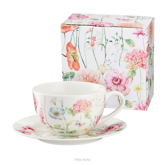 Filiżanka do herbaty W KWIATY na prezent