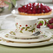 zastawa porcelanowa w poziomki - talerze i filiżanka