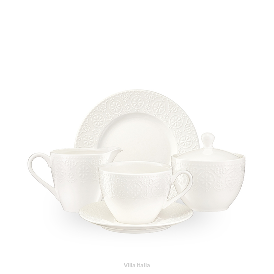Serwis do herbaty lub kawy porcelanowy na 6 osób FLORENTINA
