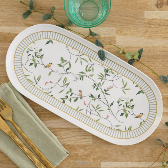 Serwis obiadowo kawowy porcelanowy na 12 osób NORIKO WHITE
