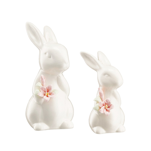 Zajączki wielkanocne porcelanowe 2 sztuki LAURA
