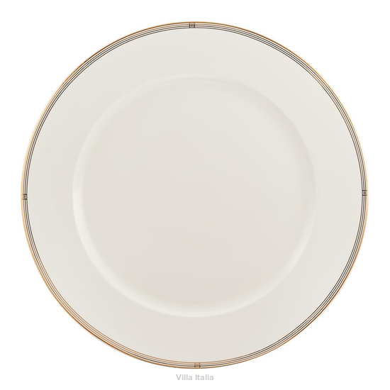 talerz ze złotym wzorem geometrycznym